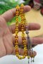 Yellow Barley Cut Triple Silver Tassel Fire Amber Prayer Beads 201024362 - 2