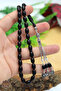 Black Barley Cut Silver Tuğra Tassel Fire Amber Prayer Beads 201024371 - 4