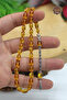 Yellow Barley Cut Acceleration Silver Tassel Fire Amber Prayer Beads 201024364 - 4
