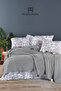 100% Cotton Oslo Double Gray Pique Set (Bed Sheet, Pique, Pillow Cover)