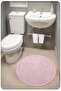 Cotton Woven Water Absorbent Bath Mat, Bathroom Carpet Royal 60X60 cm Powder Pink