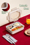 Stainless Steel 3 Compartment Vacuum Food Thermos Lunch Box Portable Lunch Box Lunch Box - 2
