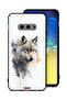 غطاء حماية لهاتف Samsung Galaxy S10e بتصميم فن الذئب التجريدي