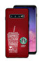 غطاء حماية لهاتف Samsung Galaxy S10 بملصق قهوة