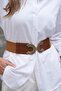 Elastic Zipper Detailed Women's Belt, Jacket Belt, Dress Belt
