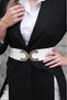Elastic Zipper Detailed Women's Belt, Jacket Belt, Dress Belt