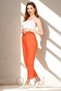 Women's High Waist Slim Tulle Summer Elastic Waist Lace-Up Pomegranate Flower Pants - 2