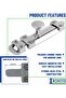 IRONTITE® 2 Pack Chrome Sliding Door Lock - Surface Mounted, Perfect Slide Bolt Lock for Bedrooms, - 5