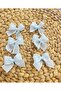 Blue Linen Ribbon Ready Bow - 25 Pieces