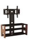 Rocky H-style 3tier Tempered Glass Steel Tv Mount Stand Tv Rack Tv Unit With Wooden Frame, Oak Brown - 5