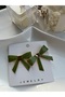 Green Ribbon Form Gold Detailed Earrings - 2