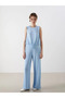 Lcw Vision Blue Women's Trousers with Elastic Waist