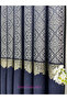 Mars Navy Blue Gray Silver Detailed Board Background Curtain 1X3 Frequently Pleated Non-Wrinkle [Single Wing] - 6