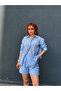 Premium Suite Shiny Stone Shorts-Stone Shirt Double Set - 2