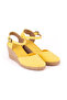 Real Handmade Open Heel Ankle Strap Wedge Heel Linen Straw Women's Espadrille Handmade - 4
