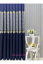 Mars Navy Blue Gray Silver Detailed Board Background Curtain 1X3 Frequently Pleated Non-Wrinkle [Single Wing]