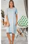 Cotton Short Sleeve Women's Midi Nightdress Blue