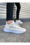 Jy305 Pulse Lace-Up Knitwear Fabric Men's Casual Sports Shoes Tbt - White
