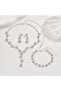 Sparkling Elegance 3-Piece Stone Jewelry Set – Necklace, Earrings, Bracelet | Wedding & Special Day Style - 3
