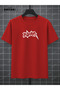 Aura Printed Cotton Unisex Red T-Shirt-Black Shorts Set - 3