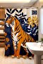 Bathroom Curtain, Bengal Tiger Pattern Shower Curtain, Bathtub Curtain 175X200Cm