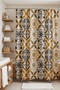 Bathroom Curtain, Coffee Shades Tile Pattern Shower Curtain, Bathtub Curtain 175X200Cm - 2