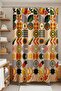 Bathroom Curtain, Bohemian Exotic Fruits Patterned Shower Curtain, Bathtub Curtain 175X200Cm