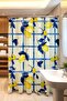 Bathroom Curtain, Blue Lemon Branches Patterned Shower Curtain, Bathtub Curtain 175X200Cm - 2