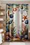 Bathroom Curtain, Sea Floor Creatures Patterned Shower Curtain, Bathtub Curtain 175X200Cm - 4