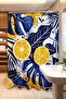 Bathroom Curtain, Indigo Leaves and Lemon Pattern Shower Curtain, Bathtub Curtain 175X200Cm