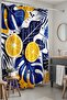 Bathroom Curtain, Indigo Leaves and Lemon Pattern Shower Curtain, Bathtub Curtain 175X200Cm - 2