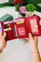 Paris Stylish Textured Zippered Red Women's Wallet (Vegan Leather) - 2