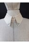 Bezia Stone Detailed Removable Linen Collar Beige - 5
