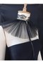 Noctera Lace Detailed Tulle Neck Collar Black
