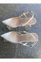 White Outer Material Skin Leather Goblet Heels Slingback Women's Shoes - 3