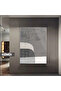 Amazing | Gray Contrast Geometric Abstract Model | Framed Tempered Glass Table Single Vertical