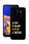 غطاء حماية لهاتف Samsung Galaxy J4 Core، تناول الطعام، النوم، اللعب، التكرار