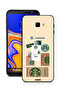 غطاء حماية لهاتف Samsung Galaxy J4 Core بملصق قهوة