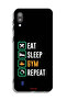 غطاء حماية لهاتف Samsung Galaxy M10، Eat Sleep Gym Repeat - 2