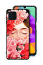 Samsung Galaxy F22 Protective Case Cover Girl Face Hide In Flowers Art