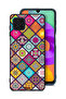 Samsung Galaxy M22 Protective Case Cover Mandala Squares Pattern