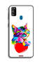 Samsung Galaxy M30s Protective Case Cover Colourful Kitten - 2