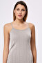 Women's Gray Thin Strap Jacquard Colorful Undershirt T-Shirt Vr.L20.23.123.Y01 - 2