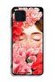 Samsung Galaxy F22 Protective Case Cover Girl Face Hide In Flowers Art - 2