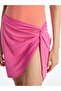 Pink Women's Pareo with Elastic Waist and Drawstring - 3