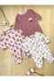 Cactus and Flower Printed Set of 3 Jumpsuit 100% Cotton Unisex