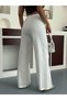 Women's Linen Blend High Waist Wide Leg Summer Trousers with Elastic Waistband and Pockets - 5