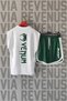 UFC Back Printed Sleeveless Sports T-Shirt and Green Shorts Sports Set