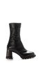Tugerdi Black Genuine Leather Fur Inside Side Zipper Thermo Sole Heeled Women's Boots Tg092121126 - 4