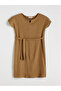 Original Oval Collar Textured Dress - 5